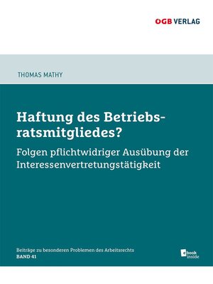cover image of Haftung des Betriebsratsmitgliedes?